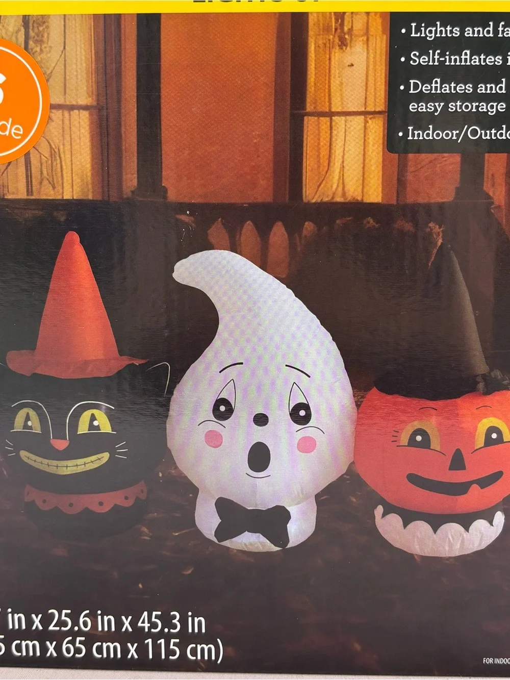 Way To Celebrate 6ft wide Light Up Halloween Inflatable Vintage Character Trio